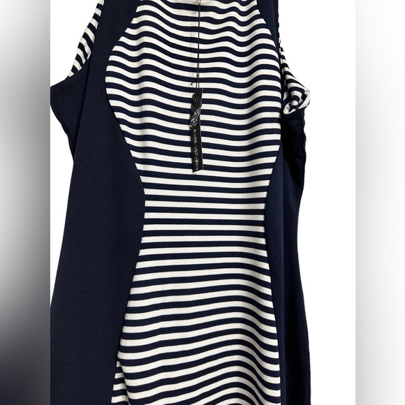 Poof Couture Navy striped ankle length bodycon dress Size 2X - Picture 3 of 5